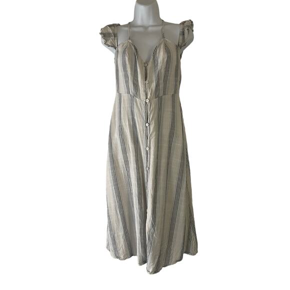 Volcom Women's Size Small Blue Winding Roads Babydoll Coastal Midi Dress - Picture 3 of 11